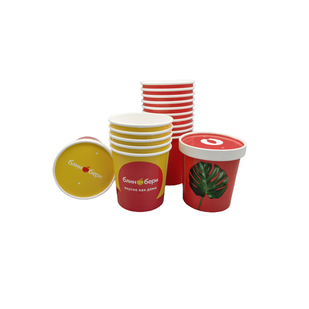 Takeout Box Lunch Customization Leakproof Soup Bowl Paper Cups Wholesale Paper Food Containers with Lid