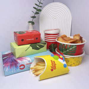 Popular custom design to go fast food container packaging fried chicken wing hurger paper box with logo