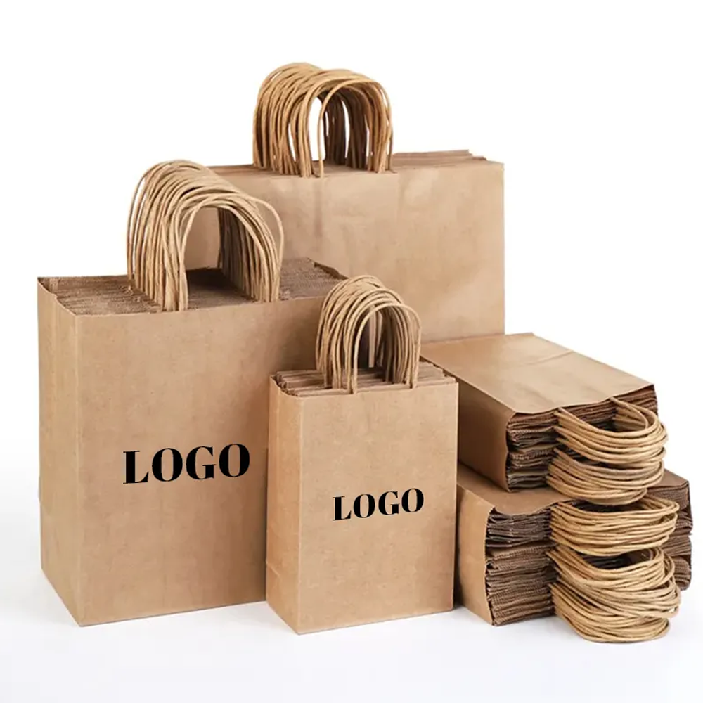 Wholesale Custom Print Logo Shopping Paper Bag Kraft Biodegradable Paper Box with Handle