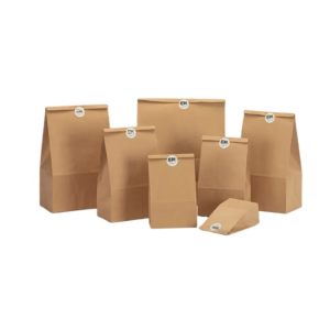 Wholesale Kraft Food Paper Bag Grocery Sandwich Takeaway Fast Food Packaging Bags for Lunch Recycled Brown Color Recyclable