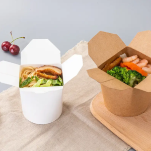 Food Grade Custom 16oz 26oz 32oz Take Away Disposable Food Paper Noodle Pasta Box